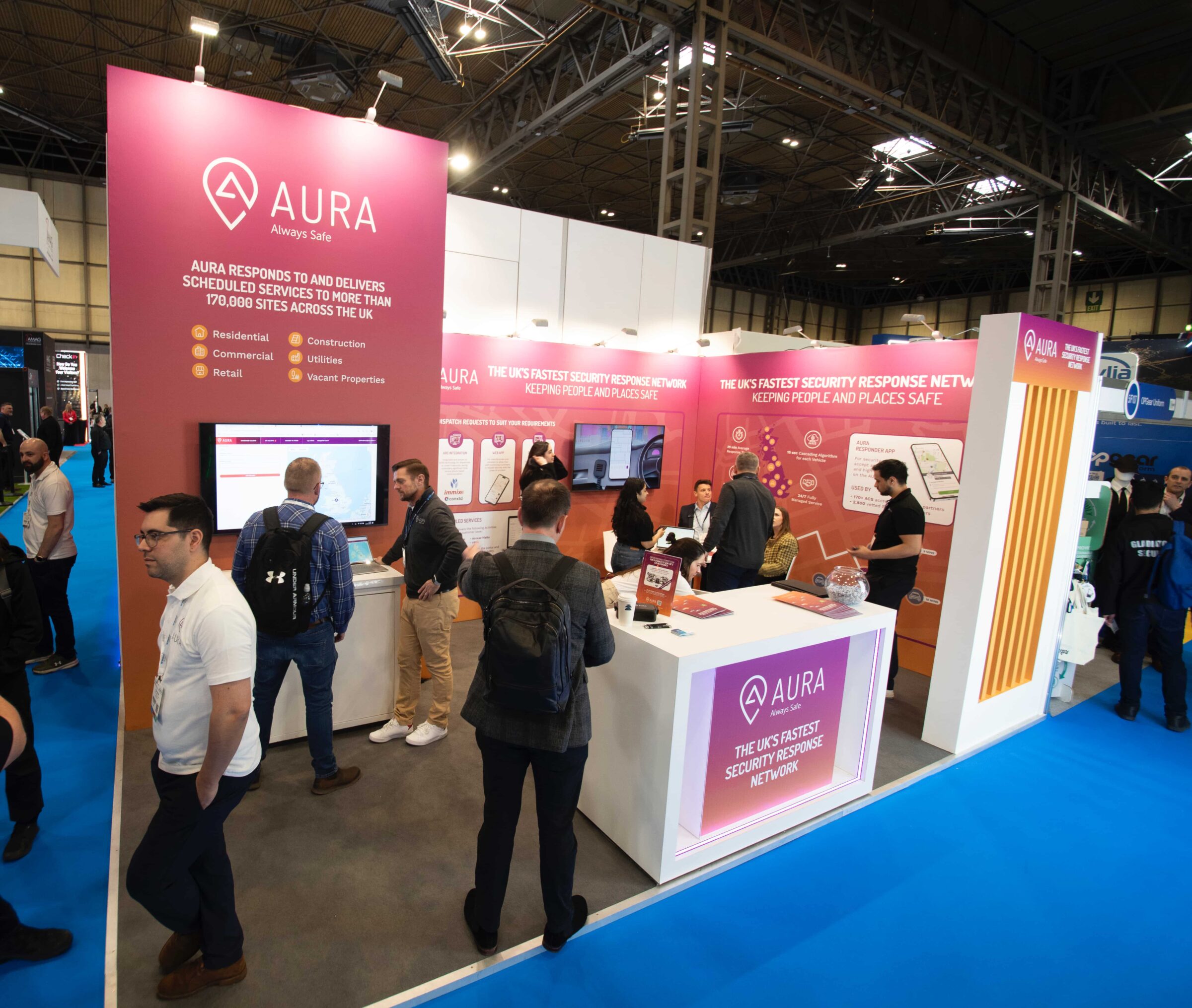 Aura The Security Event at the NEC Park Design Bespoke Stand Design 10